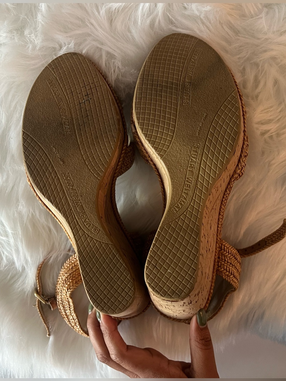 Stuart Weitzman Beige Raffia Cork Wedge
Sandals size 10 excellent condition! - Picture 8 of 10